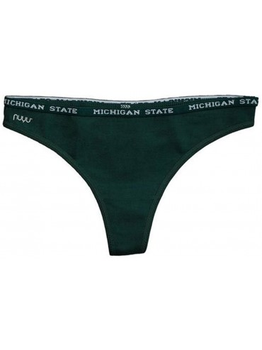 Panties Michigan State University Thong with Logo Elastic Trim- Spartans - Green - CZ18GELKTOS $35.85