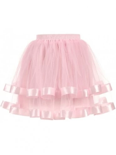 Slips Women 1950s Petticoat Skirts Tutu Crinoline Underskirt Slips Underskirt - Pink - C818UD7NIDW $38.00
