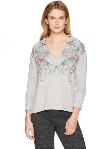 Tops Women's Cozy Items Hoodie - Floral Grey - CU186ESAT44 $27.38