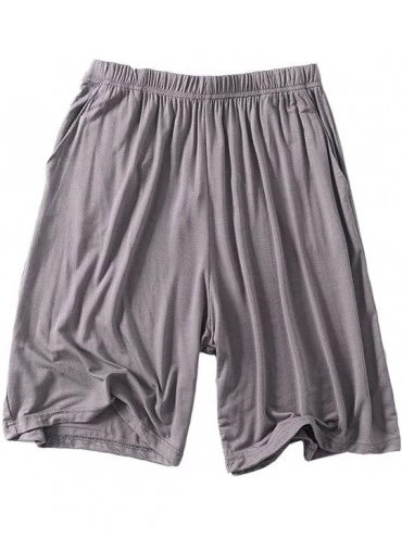 Sleep Bottoms Men's Solid Modal Sleepwear Shorts Basic Thin Pajama Loose Lounge Beach Wear - Grey - C618E633RI7 $37.13