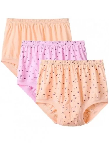 Panties 100% Cotton Oversized Woman Panties High Waist Soft&Comfort 190LB Availible - 3pack(beige/Rosered) - CE193LQT9NO $32.69