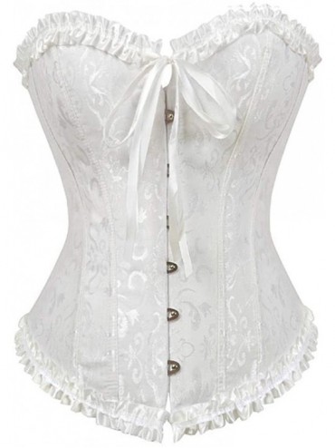 Bustiers & Corsets Sexy Lace Women Bustier Corset Lingerie Brocade Victorian Fashion Tops - 819white - CL19DTQ30OL $61.07