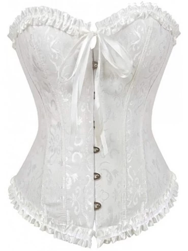 Bustiers & Corsets Sexy Lace Women Bustier Corset Lingerie Brocade Victorian Fashion Tops - 819white - CL19DTQ30OL $22.54