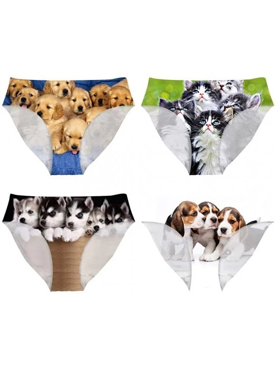 Panties 4 Packs Womens Seamless Panties Comfortable Breathable Air Mesh Underwear - 4 Packs Animal-4 - CZ18QGDOU7Q $25.39