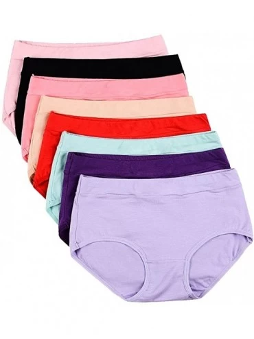 Panties Women's 6 or 8 Pack Stretch Cotton Panties- Assorted Colors - 8 Assorted Colors - C412LXMSQFB $42.26