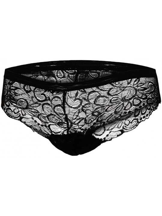Thermal Underwear Women Pantie Sexy Cotton High Elastic Ventilation Knickers Black Charming Night Underpants Underwear - Blac...
