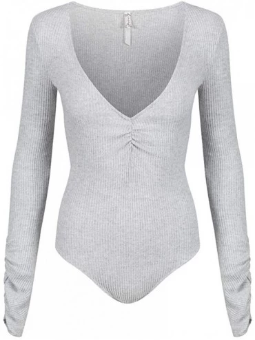 Shapewear Women's Cozy Up with Me Bodysuit - Grey - C518HM2LY2H $12.59