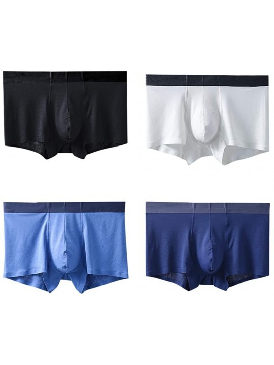Boxer Briefs 4PC Mens Plus Size Mesh Breathable Underpants Thin Ice ...