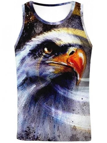 Undershirts Men's Muscle Gym Workout Training Sleeveless Tank Top Wild African Male Lion - Multi7 - CE19D0CI42N $53.38