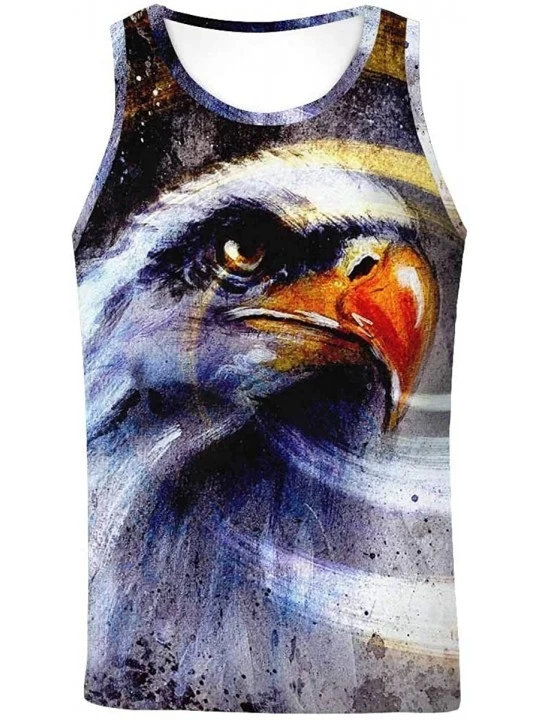 Undershirts Men's Muscle Gym Workout Training Sleeveless Tank Top Wild African Male Lion - Multi7 - CE19D0CI42N $32.59