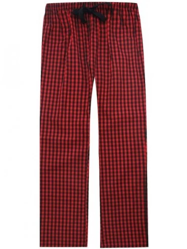 Bottoms Twin Boat 100% Cotton Pajama Pants for Women - Checks Red-black - CG1924AHKHH $13.59