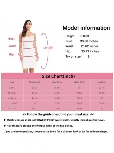 Slips Slip Dresses for Women Adjustable Spaghetti Strap Midi V Neck Under Dress with Side Split - Beige - CB19C4W7NYG $20.69
