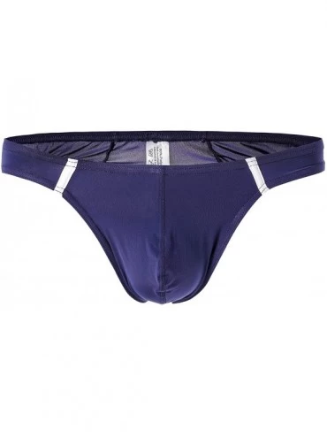 G-Strings & Thongs Premium Men's Thong G-String Underwear- Hot Men's Thong Undie- No Visible Lines. - Navy Blue - CT18T6KAL2O...