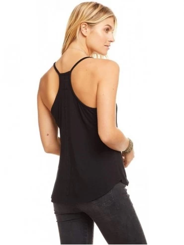 Camisoles & Tanks Women's Cotton Basic Layering Seamed Shirttail Cami - Black - CE18X7KY7AH $26.98