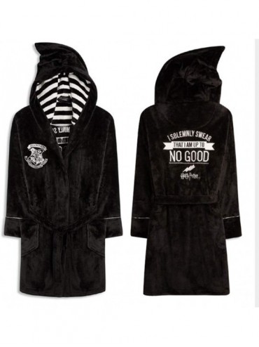 Robes Men's Bathrobe- Fleece Kimono Bathrobe Cosplay Robe Adult Men Women Fleece Sleepwear-Black-S - Black - CJ194SS4R7U $89.76