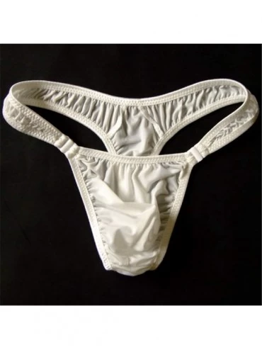 G-Strings & Thongs Sexy Underwear Translucent Men Nylon Thongs on Bikini Briefs G-Strings/Jocks/Tanga/T-Back Size - Orange - ...