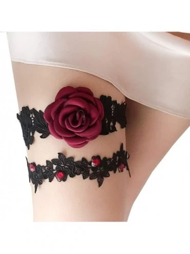 Garters & Garter Belts 2020 Luxury Throw Away and Keep One Lace Wedding Garter Set for Brides - B4 Black - C1188XCHALI $12.07