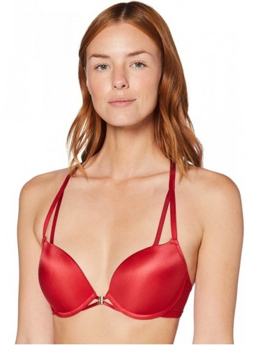 Bras Women's Push-Up Front Closure Microfibre Bra - Red Scooter - C518Z99OTYO $36.40