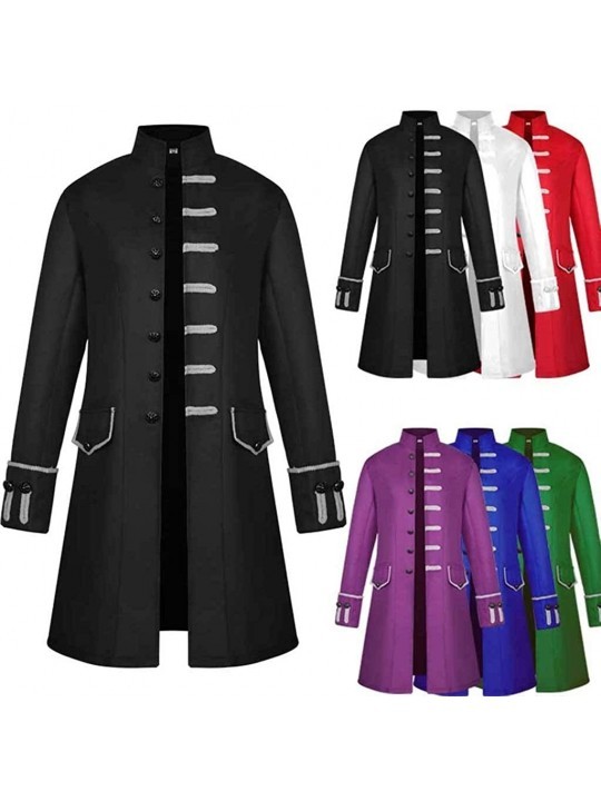 Mens Vintage Steampunk Tailcoat Jacket Victorian Frock Coat Tuxedo ...