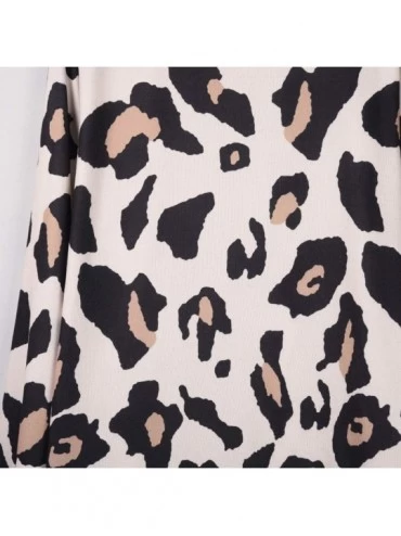 Nightgowns & Sleepshirts Womens Leopard Print Plush Sweater Casual Loose Long Sleeved Round Neck Autumn Winter Warm Shirt Swe...