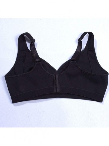Thermal Underwear Plus Size Bra for Women Wire Free Cotton Bra Thin Brassiere Sports Underwear - Black - C4197DYWAM7 $29.72