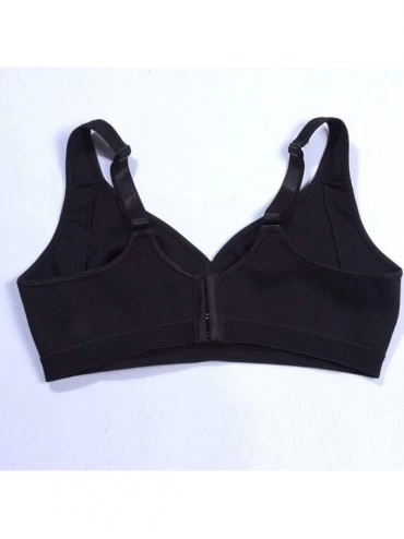 Thermal Underwear Plus Size Bra for Women Wire Free Cotton Bra Thin Brassiere Sports Underwear - Black - C4197DYWAM7 $10.02