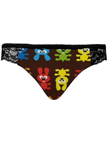 Thermal Underwear Women Lace Underwear Low Waist Brief Soft Panties Rabbits Fun Colorful Pattern - Multi 1 - CQ19E7L75UM $44.11