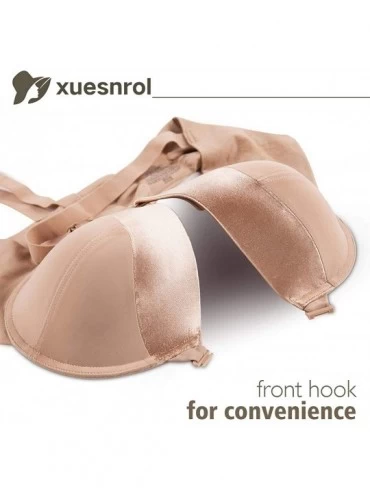 Bras Front Closure Bra for Women Plus Size Support Underwire Full Coverage Everyday Bra for 38D-46DDD Cup - Beige-1 - C5194CN...