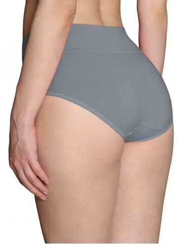 Panties Womens Cotton Underwear High Waisted Postpartum Underwear Multipack - 5 Silver - CC18Y7H3K45 $25.02