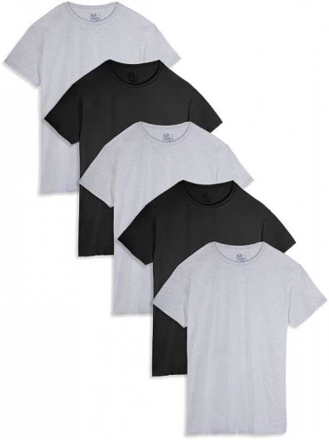 Undershirts Men's Stay Tucked Crew T-Shirt - Classic Fit - Black/Grey - 5 Pack - C018CCD2N89 $31.72