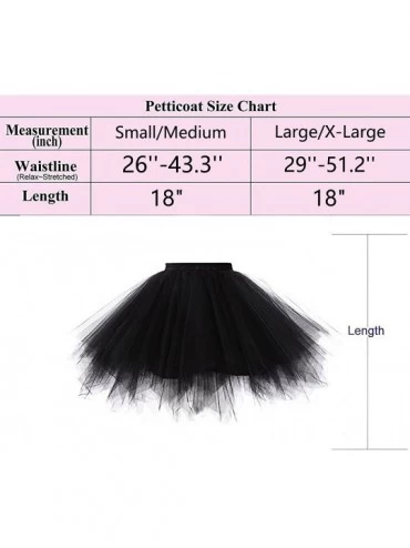 Slips Women's Teen's 1950s Vintage Tutu Tulle Petticoat Ballet Bubble Skirt Puffy Petticoat Underskirt - 12 - CR1993XEZDE $16.95