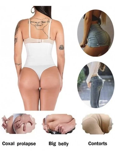 Shapewear Women Waist Cincher Girdle Tummy Control Thong Panty Slimmer Body Shaper - White - CK18RTGIG3H $10.78