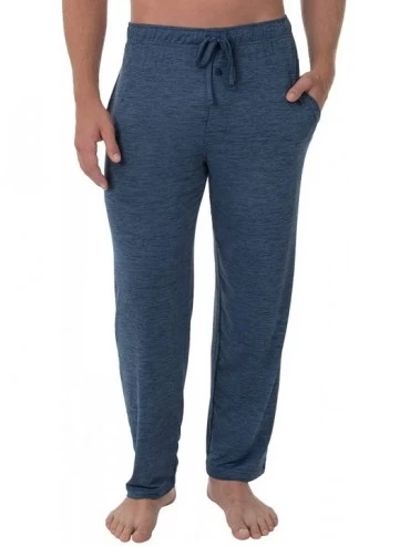 Sleep Bottoms Men's Sleepwear | Moisture Wicking Pajama Knit Pant| 91% Polyester / 9% Spandex | - Blue - C9198RUNYEC $15.28