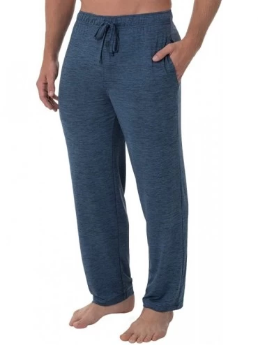 Sleep Bottoms Men's Sleepwear | Moisture Wicking Pajama Knit Pant| 91% Polyester / 9% Spandex | - Blue - C9198RUNYEC $15.28