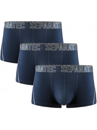 Trunks Men's Underwear 3 Pack Soft and Breathable Bamboo Rayon Separated Pouch Trunks - Navy Blue - CE18I6I0CO3 $59.73