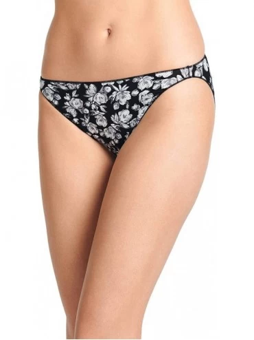 Panties Women's Underwear No Panty Line Promise Tactel String Bikini - Midnight Poppy - CC18OCYTYTR $23.89