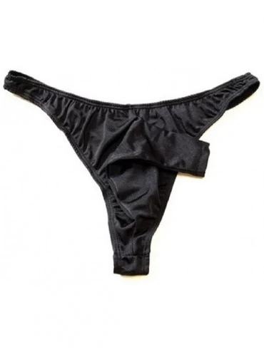 G-Strings & Thongs G-String Thong Briefs Men's Sheath Open Underpant Underwear - Black - CJ11OQ5KQVZ $26.41