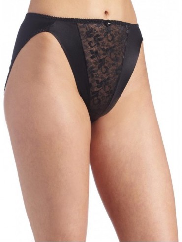 Panties Womens High Cut Lace Bikini Panty - Black - CK114AZF2KZ $34.21