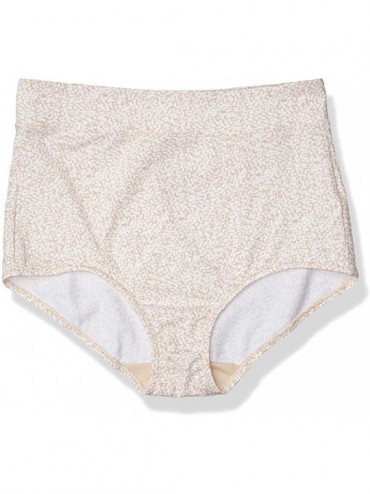 Panties Women's No Pinching No Problems 3 Pack Cotton Tailored Brief Panties - White/Toasted Almond/Print - CW18YIE6USH $25.69