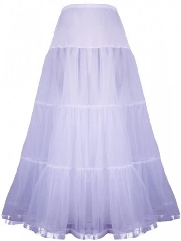 Slips Women's Floor Length Wedding Petticoat Long Underskirt for Formal Dress S-3XL - White - C112N23LZQ4 $33.77