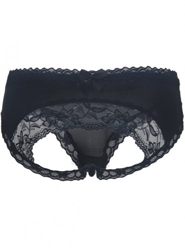 Panties Sexy Midnight Bow-Tie Panty - Black2 - C512ITB67GT $19.93