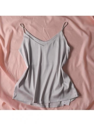 Baby Dolls & Chemises Sleepwear Satin Cami Tops Sexy Nighties Silk Lingerie Short Pajamas Plus Size for Women Multi-Color - G...