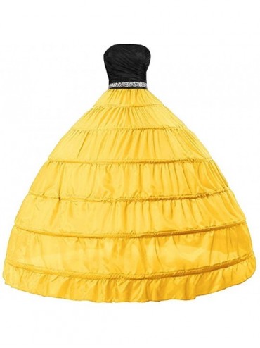 Slips Bridal Dress Gown Half Slip 6 Hoop Petticoats Wedding Crinoline Underskirt - 6 Hoop-yellow - C018RYL0A9T $47.26