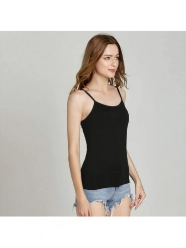 Slips Women's Camisole- Fashion Wild Slim Fit Cami Vest Tank Tops Underwear Tops - Black - C9195XRZQXT $9.64