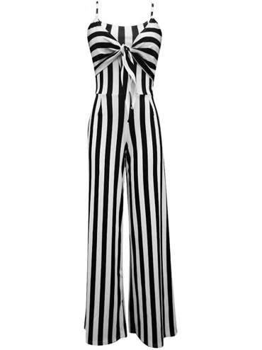 Shapewear Womens Jumpsuits Strappy Striped Playsuit Bandage Bodysuit Party - B Black - CV18S7E4LNM $16.64