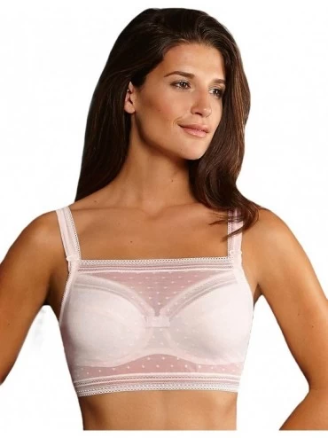 Bustiers & Corsets 0603 Women's Emily Spotted Short Sleeve Top - Powder Rose Pink - C118UGNXQZQ $55.14