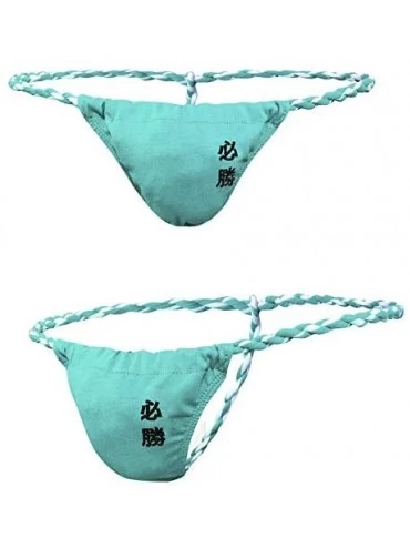 G-Strings & Thongs Mens T-Back G-Sting Thongs Cotton Low Rise Bulge Pouch Bikini Underwear - Sky Blue - C91945UY6YO $10.82