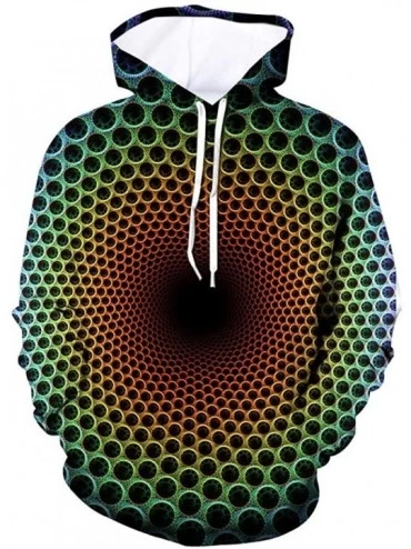Thermal Underwear Men's Patterns Print 3D Digital Geometric Printed Sweaters Fashion Hoodies Sweatshirts Pullover - Green - C...
