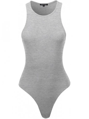 Shapewear Women's Classic Solid Sleeveless Scoop Neck Bodysuit - Fewtkv0061 Heather Gray - CS18TWILSE7 $9.77
