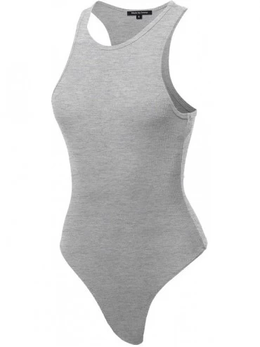 Shapewear Women's Classic Solid Sleeveless Scoop Neck Bodysuit - Fewtkv0061 Heather Gray - CS18TWILSE7 $9.77
